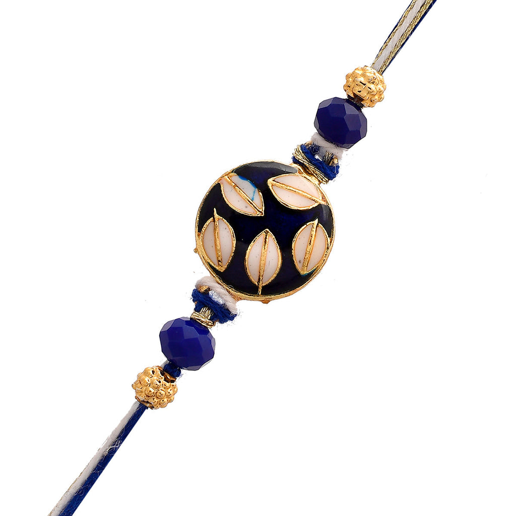 trueBrowns X Voylla Ethnic Embellished Blue Thread Rakhi