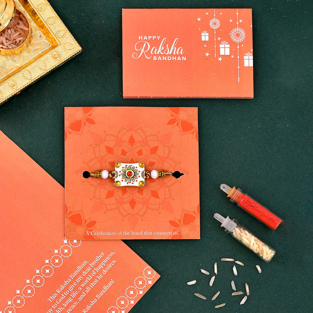 trueBrowns X Voylla Classic Gems Studded Ethnic Thread Rakhi
