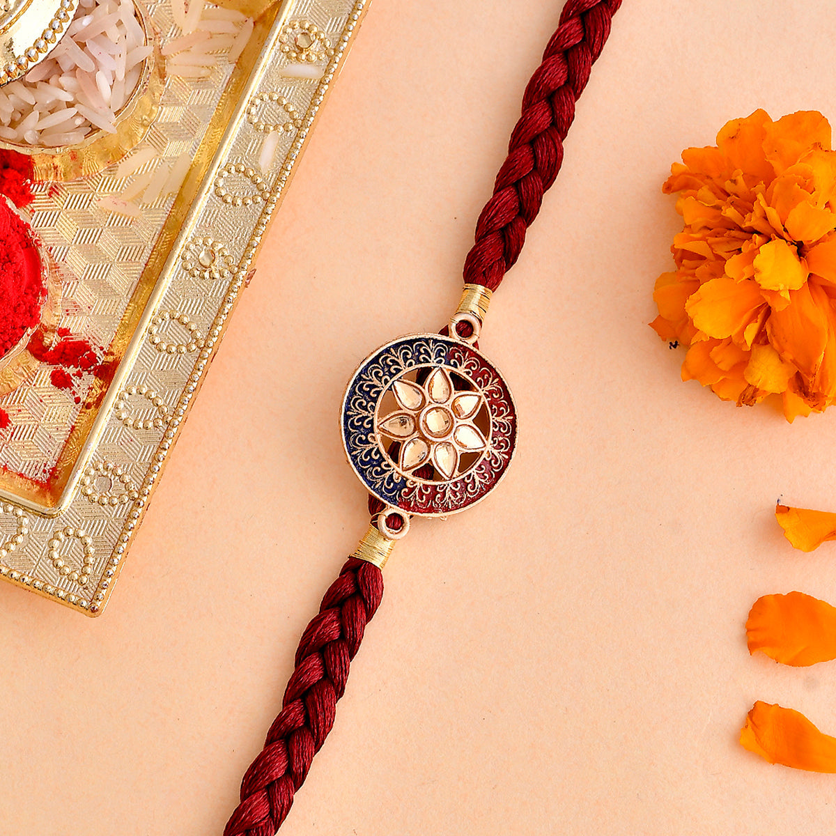 trueBrowns X Voylla Floral Motif Braided Thread Rakhi