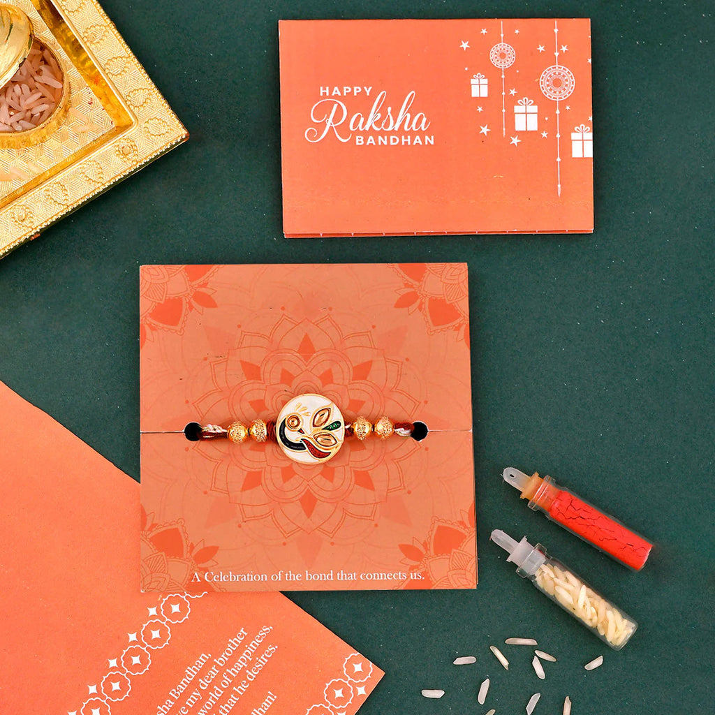 trueBrowns X Voylla Enameled Peacock Motif Thread Rakhi