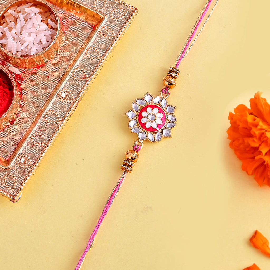 trueBrowns X Voylla Green Gems Studded Ethnic Thread Rakhi