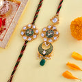 trueBrowns X Voylla Kundan Polki Enameled Bhaiya-Bhabhi Rakhi