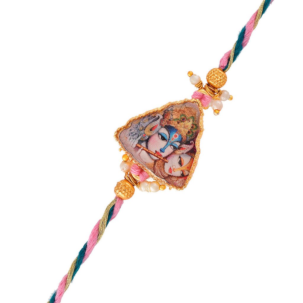 trueBrowns X Voylla Ethnic High Polish Pearl Beads Bhaiya-Bhabhi Rakhi