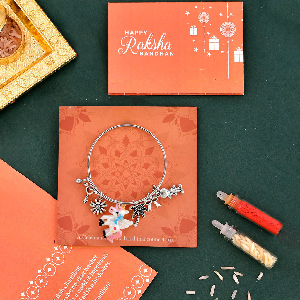 trueBrowns X Voylla Unicorn Charm Colorful Kids Rakhi