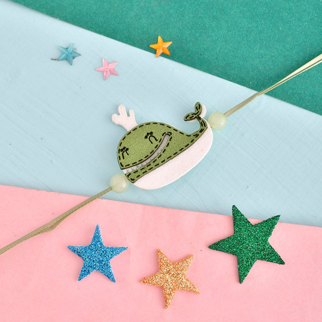 trueBrowns X Voylla Happy Whale Beaded Slip-On Rakhi For Kids
