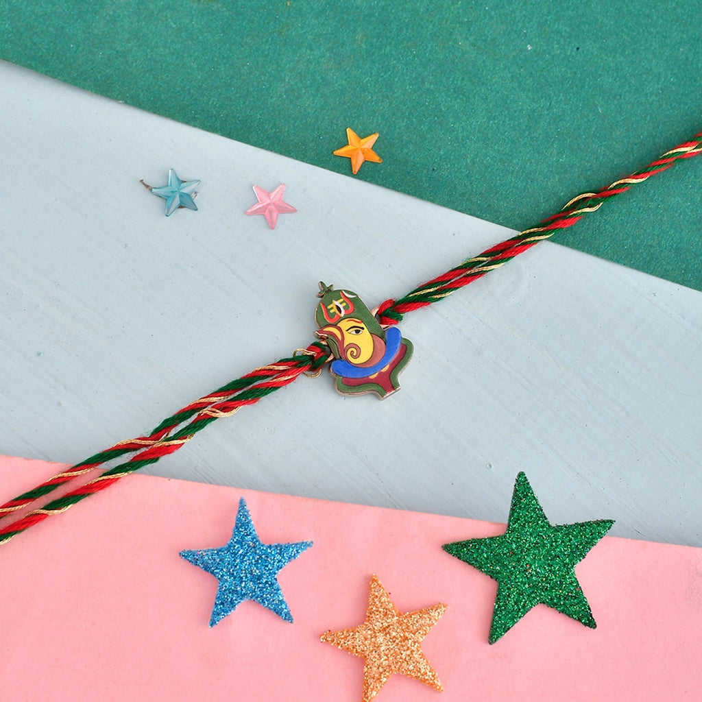 trueBrowns X Voylla Lord Ganesh Colourful Kids Thread Rakhi For Kids