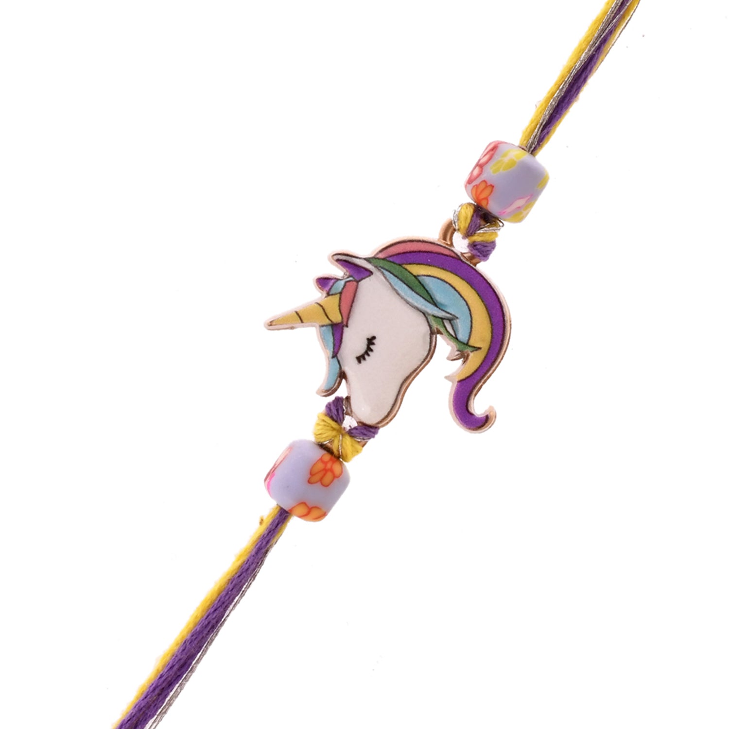 trueBrowns X Voylla Rainbow Unicorn Beaded Slip-On Rakhi For Kids