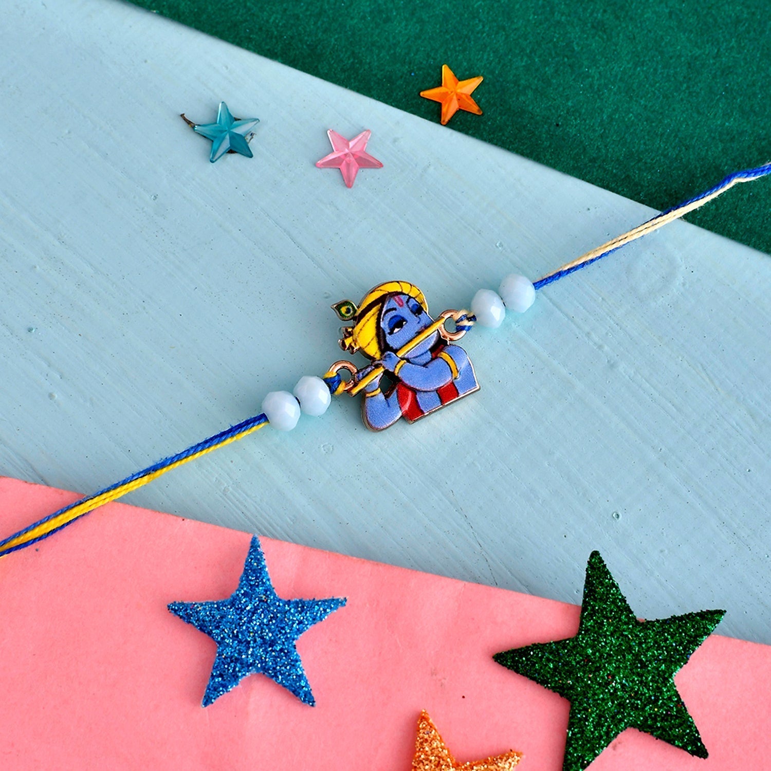 trueBrowns X Voylla Lord Krishna Kids Thread Rakhi For Kids
