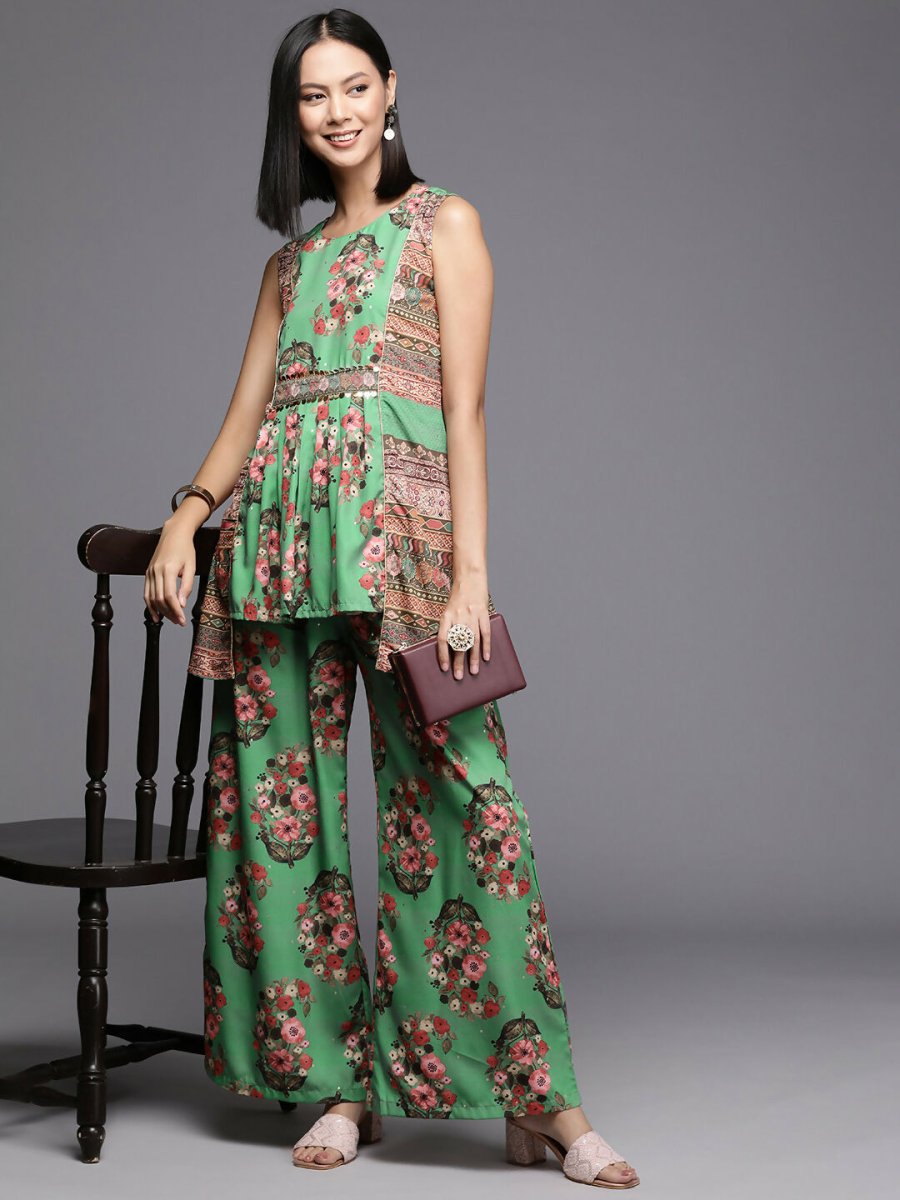 Ahalyaa Women's Traditional Wear Co-ods - Green