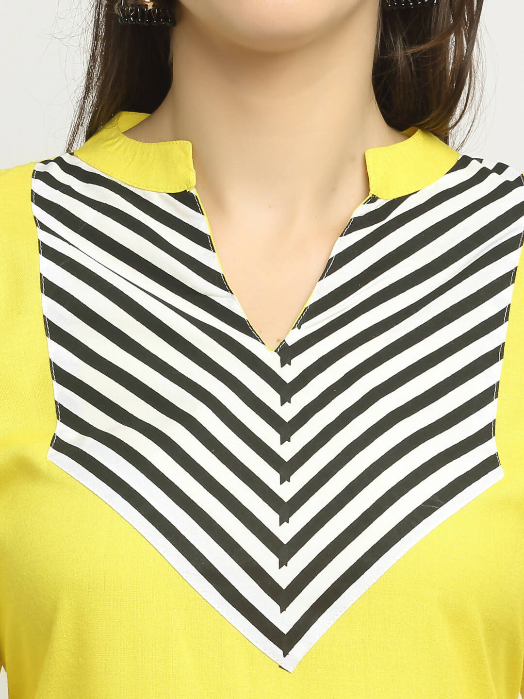 Rudra Bazaar Yellow Yoke Kurta with Pyjamas