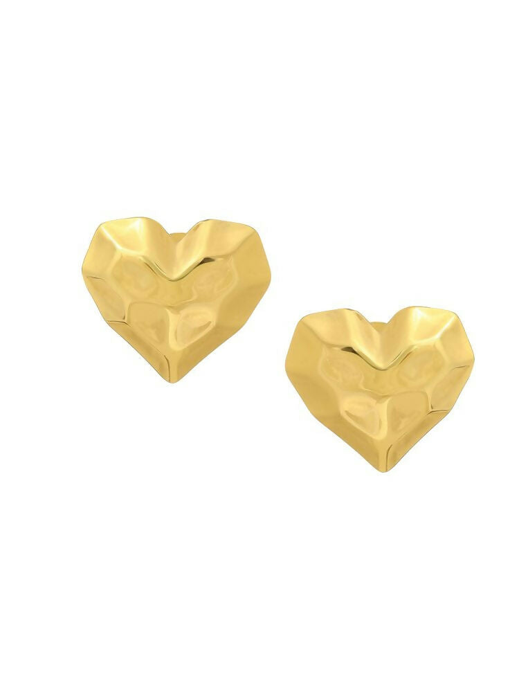 Golden Heart Studs - Ruby Raang