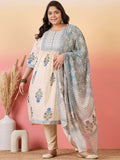Sztori Women Floral Yoke Design Regular Kurta with Trousers & With Dupatta