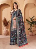 Aayaa Designer Winter Collection Printed Saree With Shawl - Multi Color