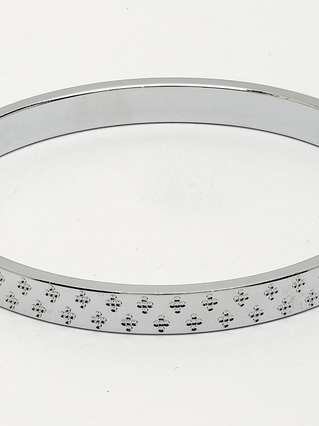 NVR Men's Set of 2 Rhodium-Plated Stainless Steel Kada Bracelet