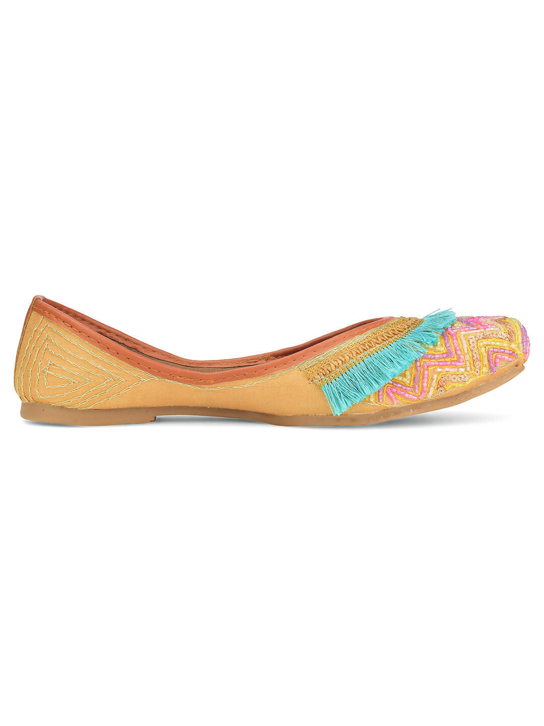 Desi Colour Women Indian Ethnic Footwear-Pink Pearl