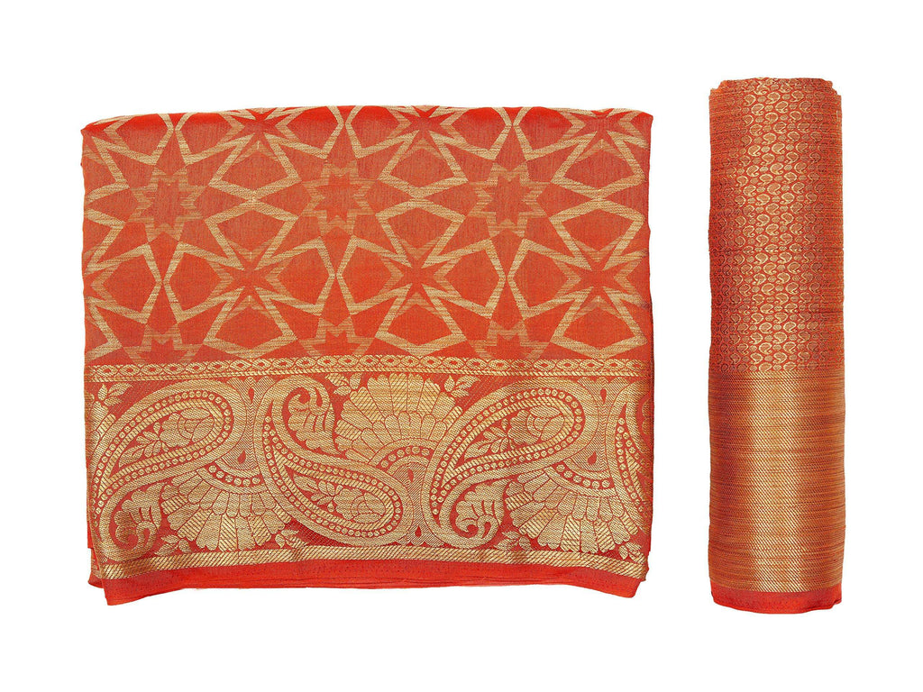 Mimosa Women's Rust Orange Patola Art Silk Saree