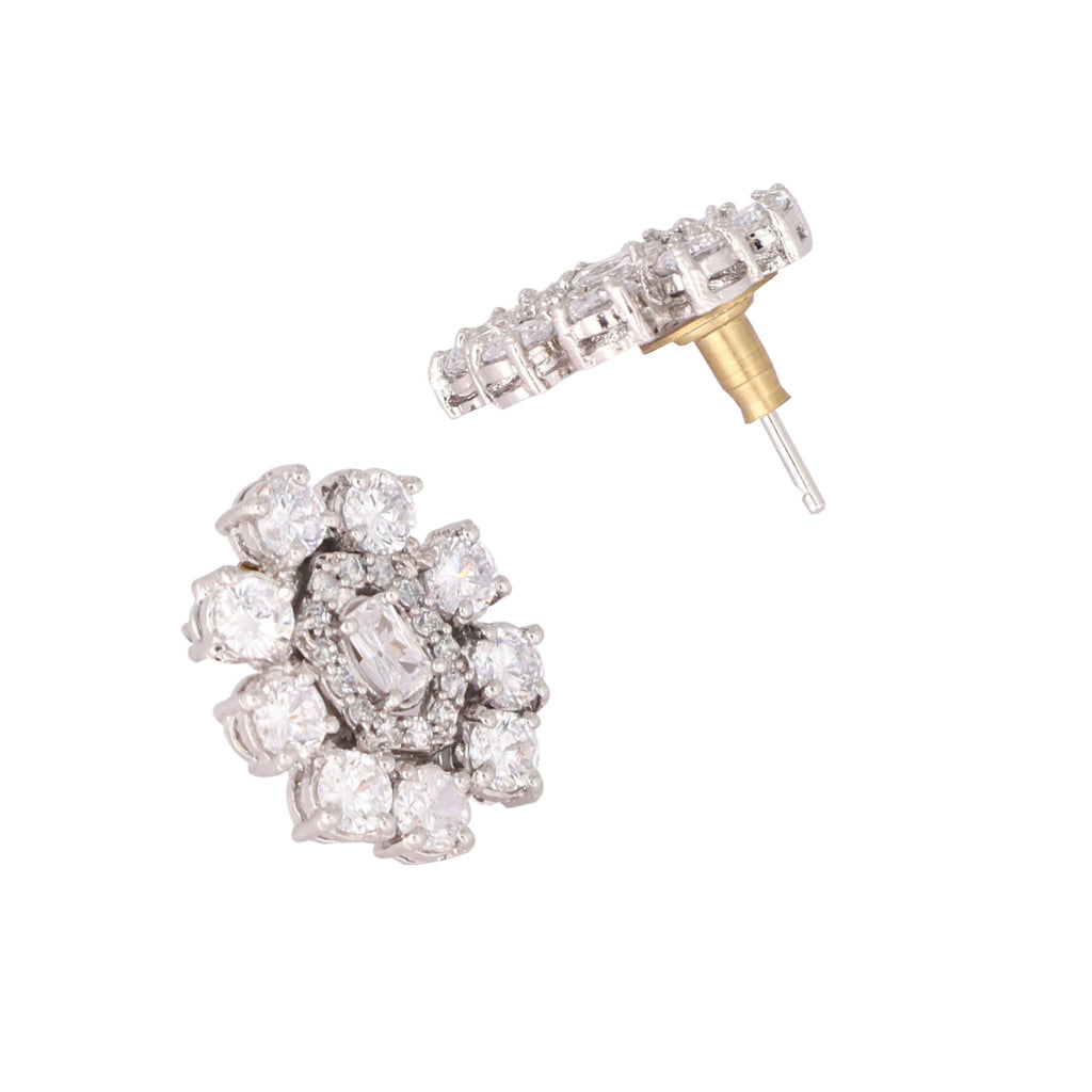 Nuyug Silver Blossom Diamond Studs