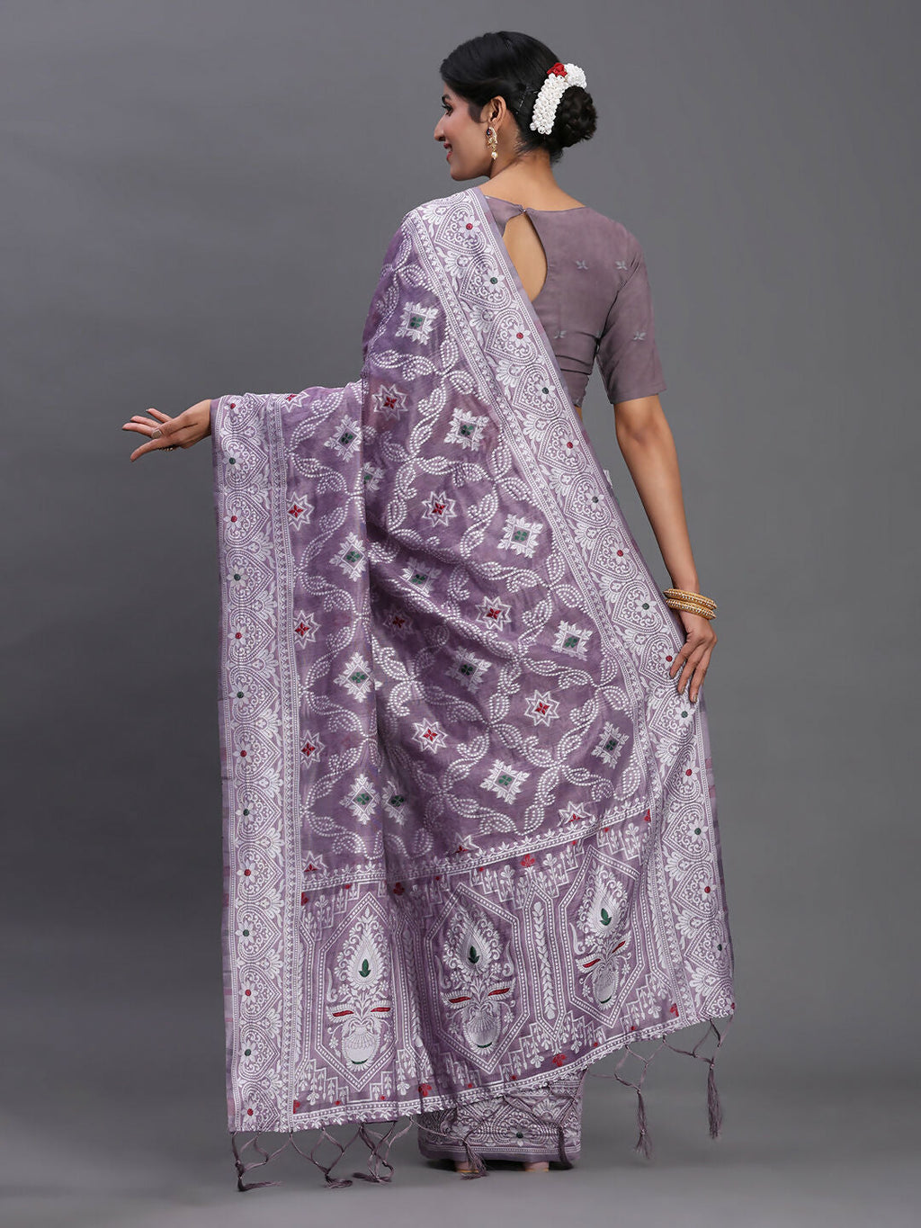 Shree Shyam Fashion Linen Cotton Violet Saree