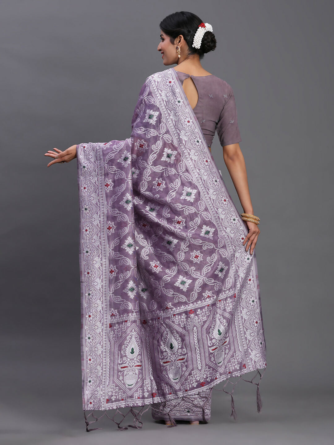 Shree Shyam Fashion Linen Cotton Violet Saree