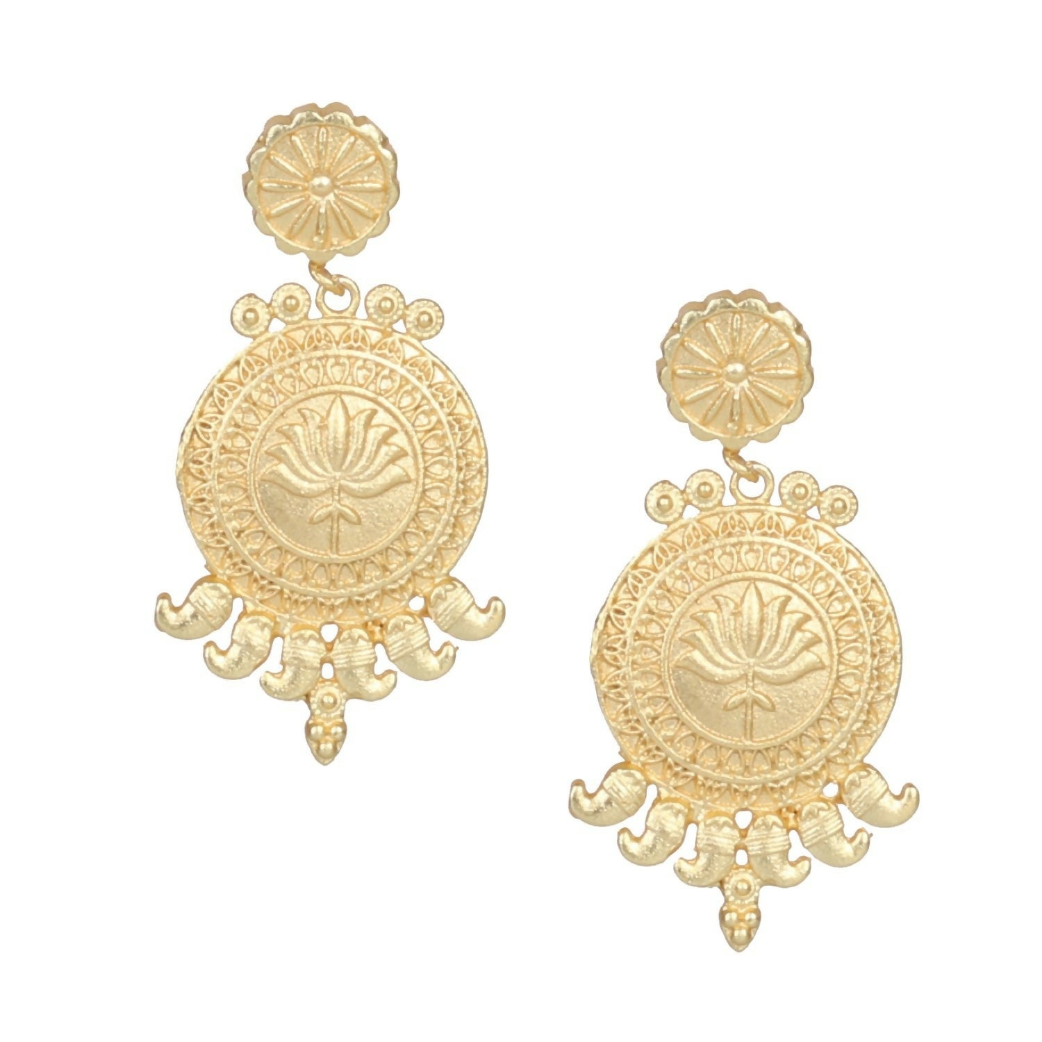 Joban Fashion Women Matte Gold Brass Earrings