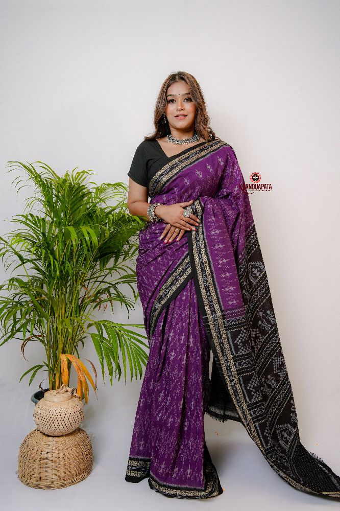 khanduapata Purple Special Doll Design Cotton Saree For Women