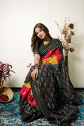 khanduapata Multicolor Tribal Doll Design Cotton Saree For Women