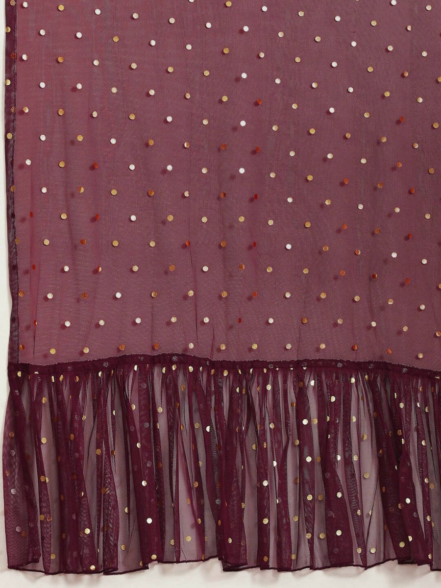 Ahalyaa Cream & Maroon Colour Floral Printed Co-ord Sets