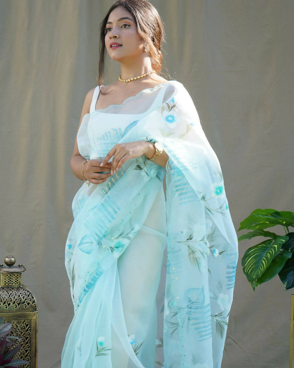 Vamsee Sky Organza Saree