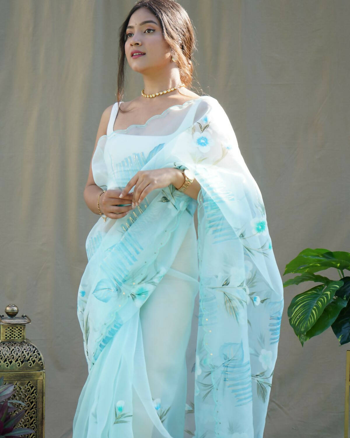 Vamsee Sky Organza Saree