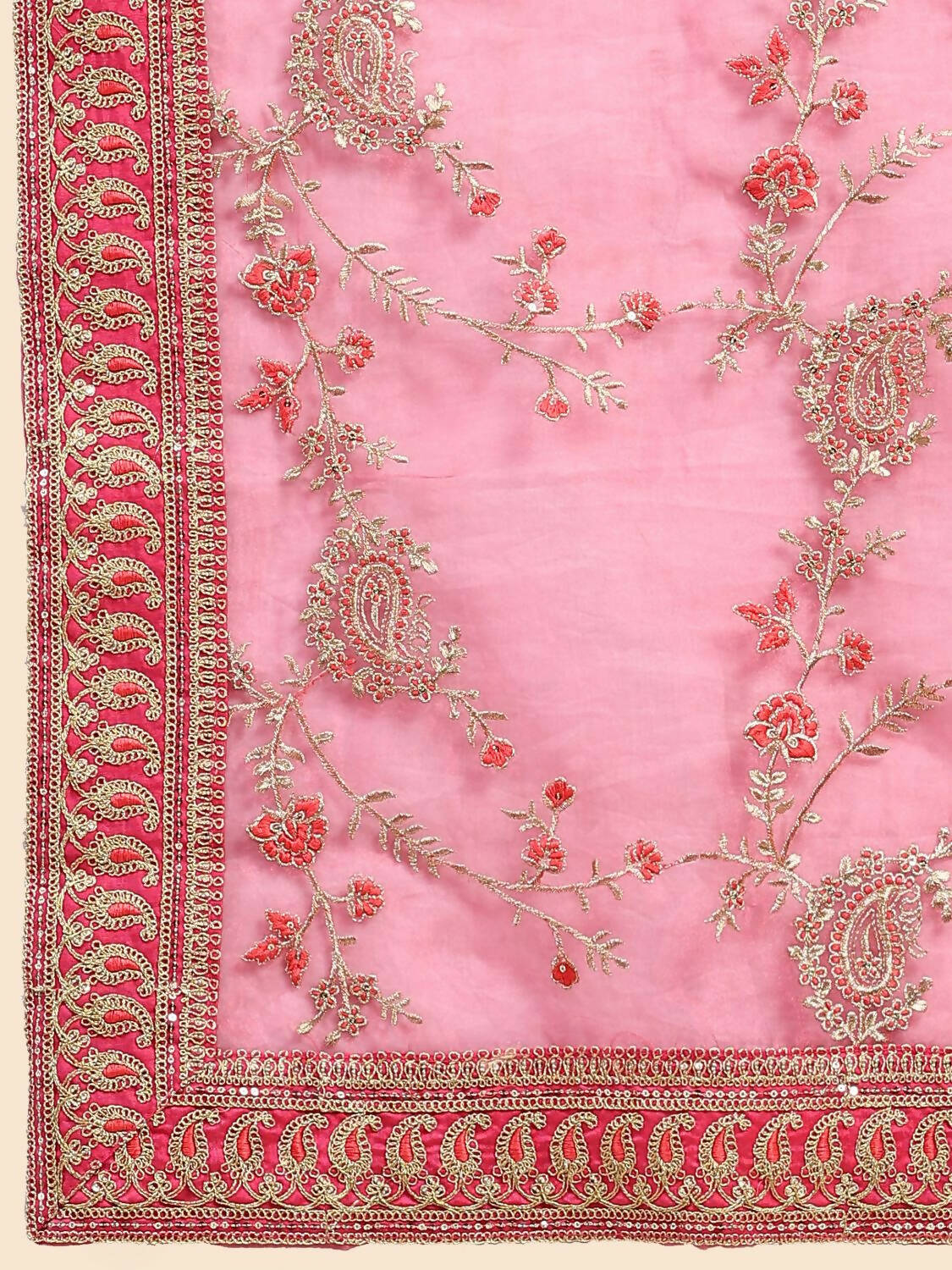 Vamsee Pink Organza Saree