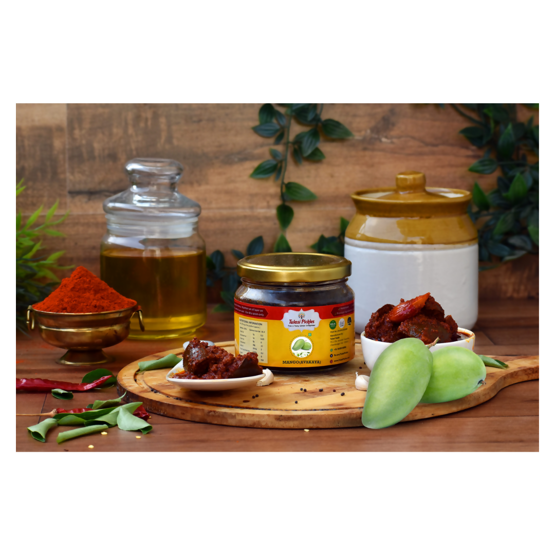 Tulasi Pickles Avakaya Pickle With Out Garlic (Mango)