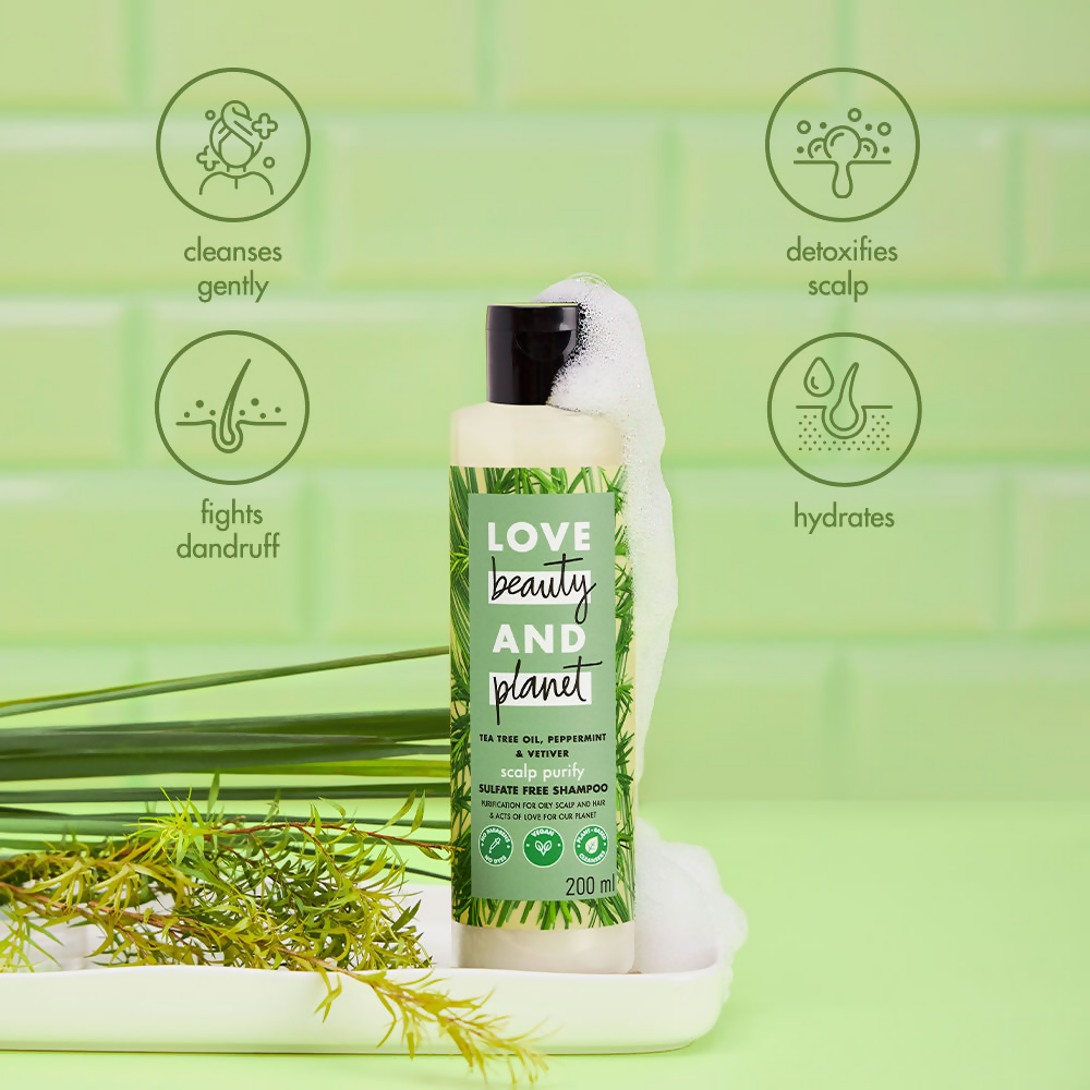 Love Beauty And Planet Tea Tree Peppermint & Vetiver Clarifying Shampoo