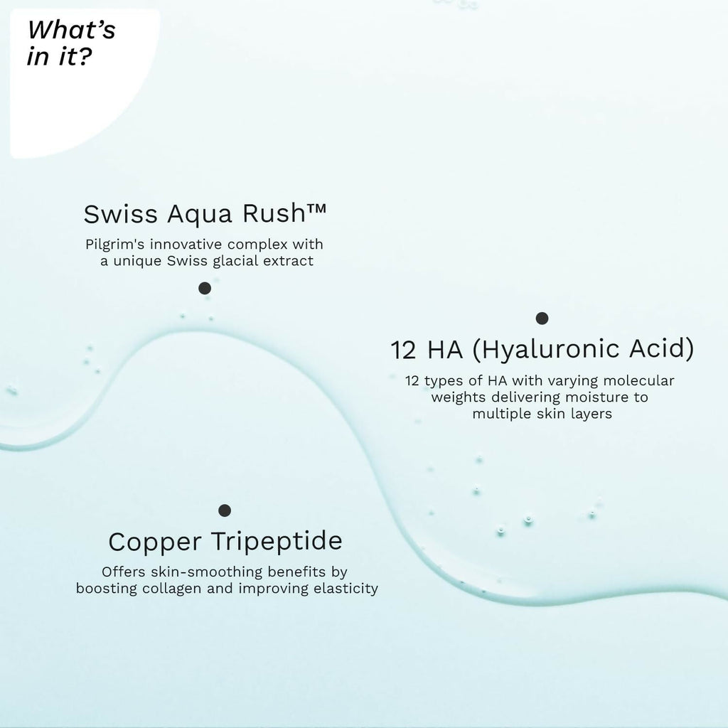 Pilgrim Swiss Aqua Rush 12 HA Serum with Hydration Burst Beads