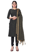 Blue Cotton Jacquard Woven Unstitched Dress Material - Amara