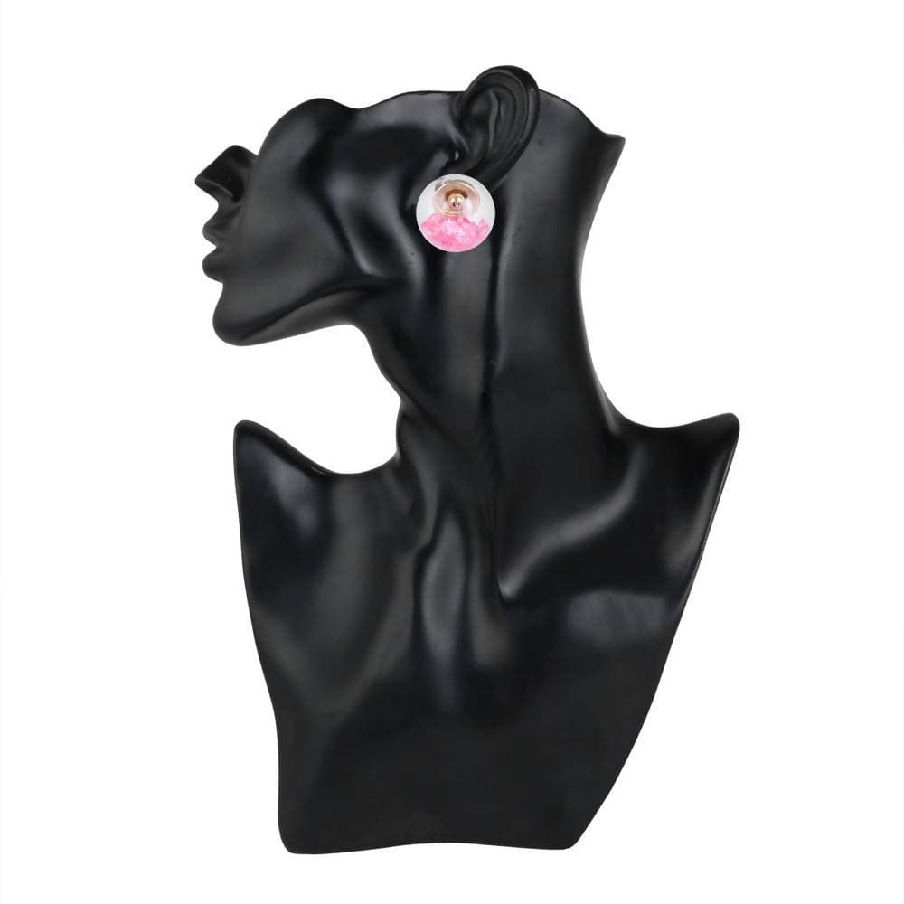Trendoo Jewelry Gold-Polished Stylish Fancy Party Wear Pink Studs