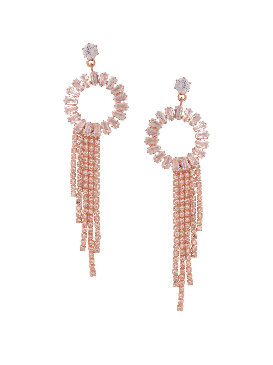 NVR Women Gold Toned Contemporary Drop Earrings