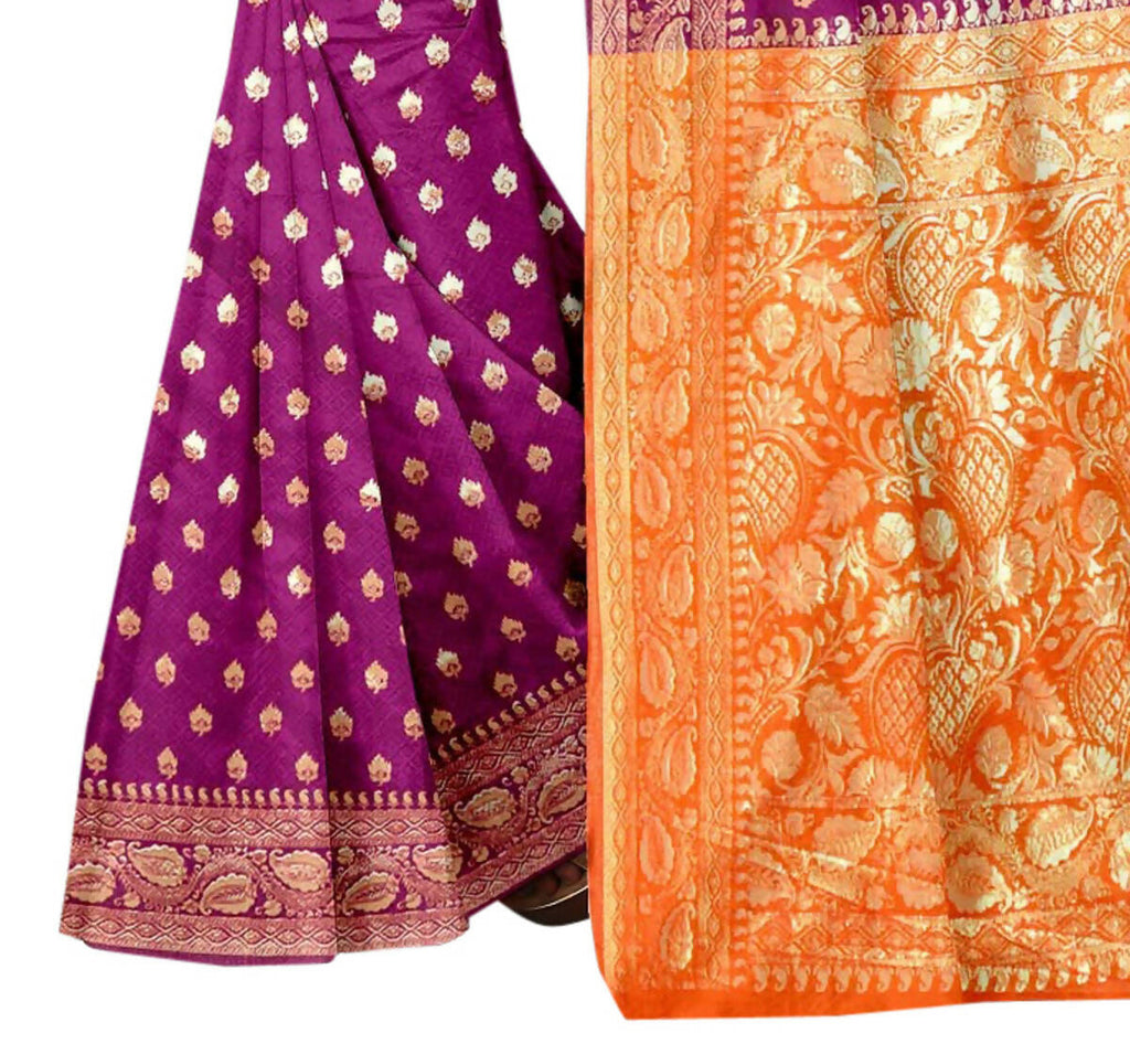 Vamika Purple Weaving Banarasi Jacquard Saree