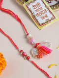 NVR Set of 2 Multicolor Artificial Stones & Beads Bhaiya Bhabhi Rakhi with Roli Chawal Chandan & Mishri