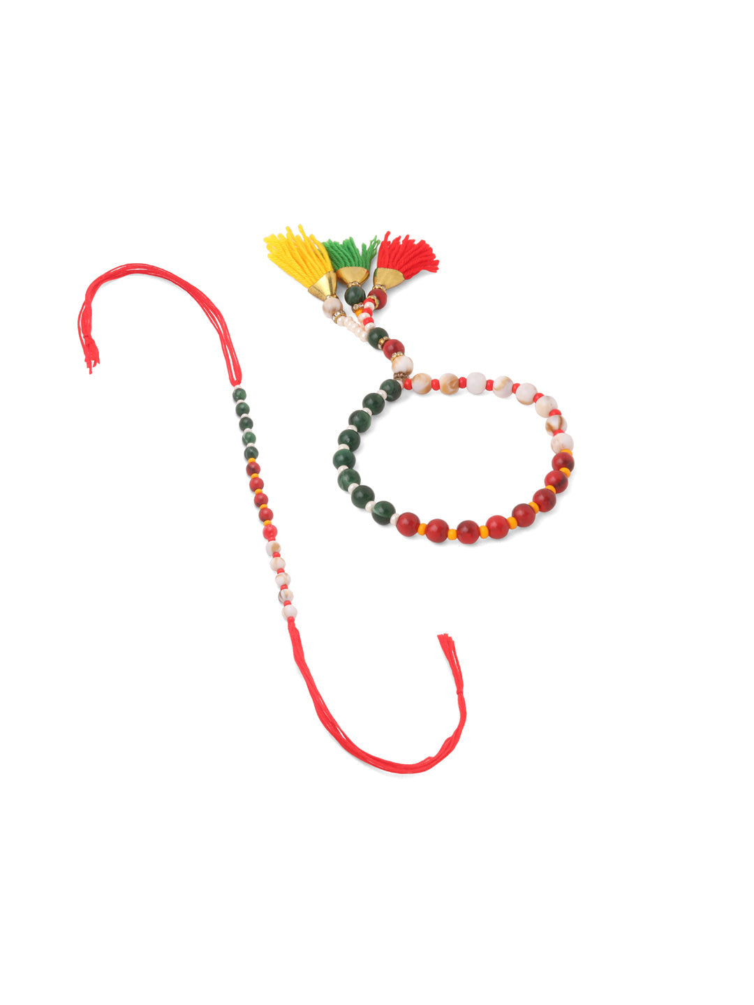 NVR Multicolor Artificial Beads Set of 2 Bhaiya Bhabhi Rakhi Combo