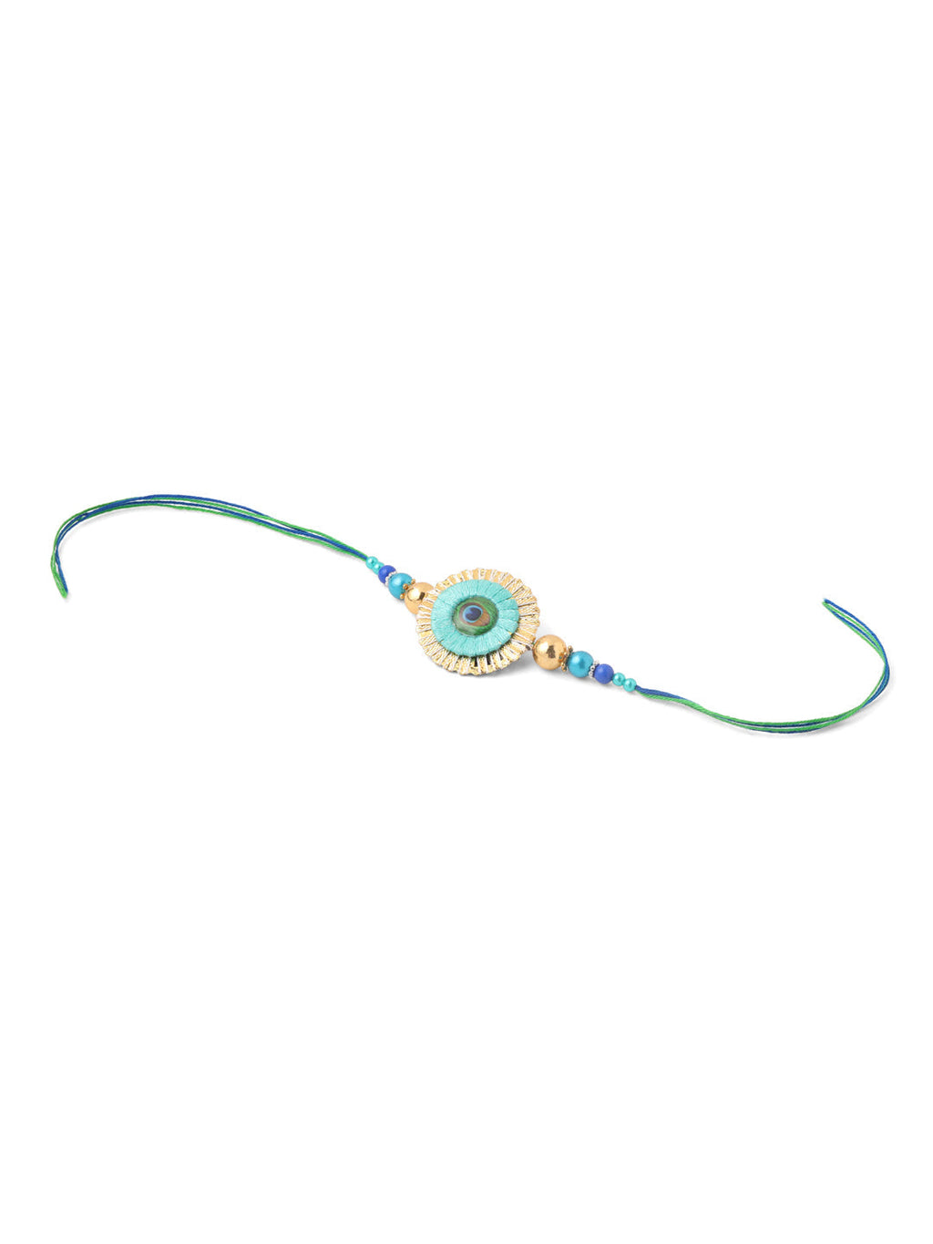 NVR Set of 2 Multicolor Artificial Beads Bhaiya Bhabhi Rakhi with Roli Chawal Chandan & Mishri