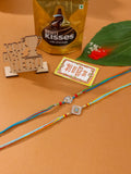 NVR Men Set of 2 Multicolor Artificial Stones Thread Rakhi, Combo for Rakshabandhan