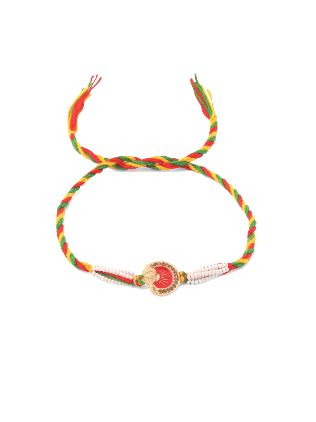 NVR Men Set of 2 Religious Designer Multicolor Artificial Stones Thread Rakhi Combo