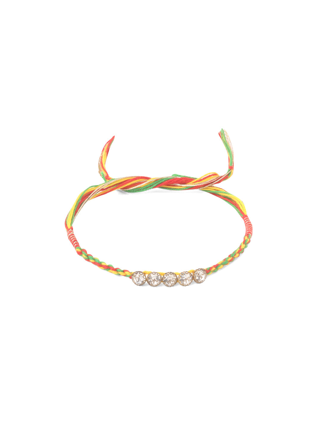 NVR Men Set of 2 Religious Designer Multicolor Artificial Stones Thread Rakhi Combo