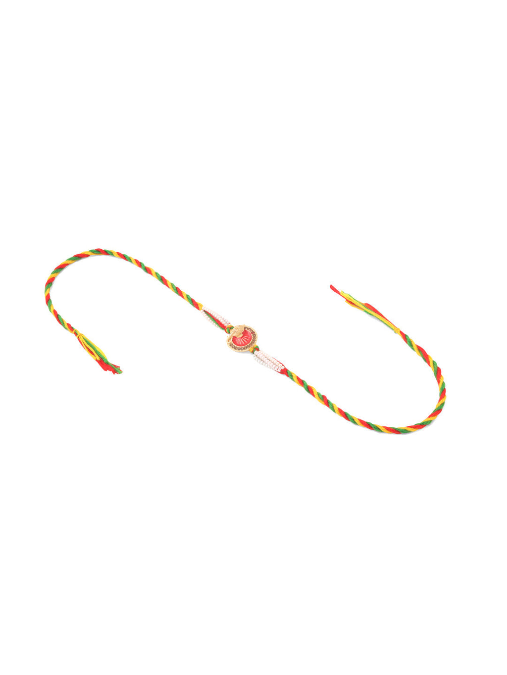 NVR Men Set of 2 Religious Designer Multicolor Artificial Stones Thread Rakhi with Roli Chawal Chandan & Mishri