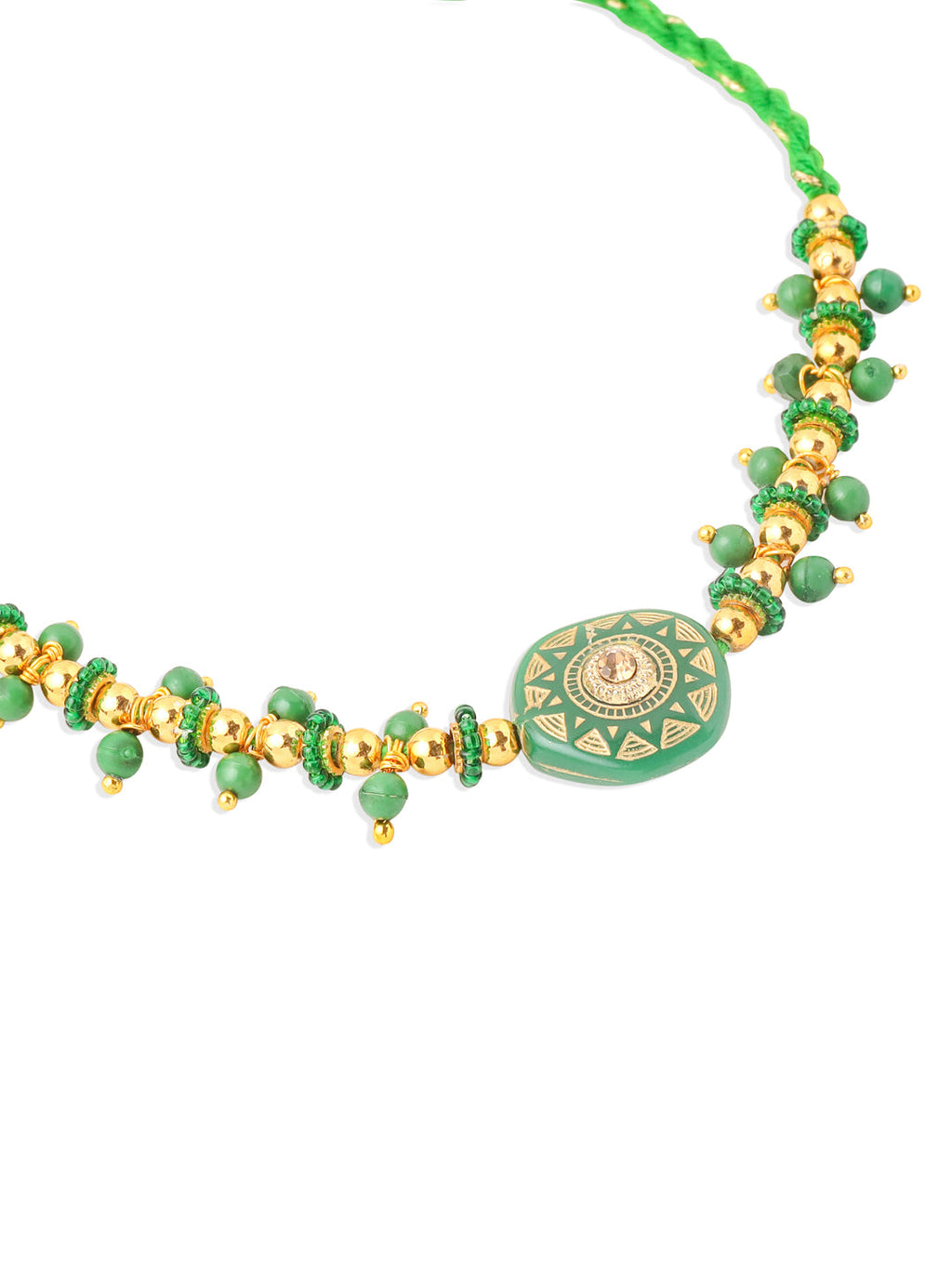 NVR Men Green Artificial Beads Round Shape Thread Rakhi, Combo for Rakshabandhan