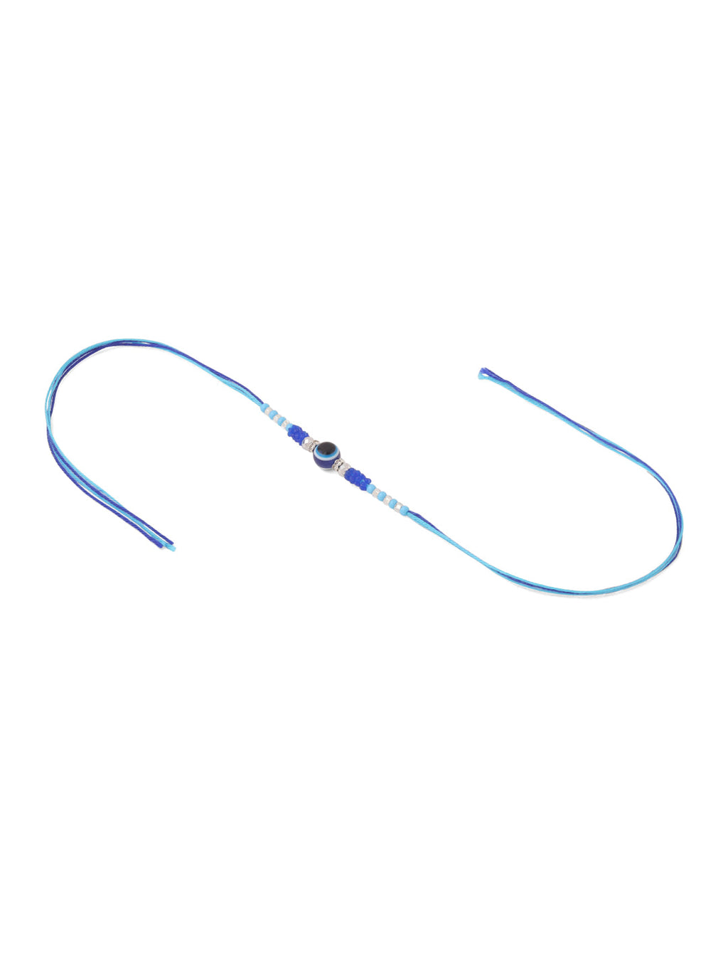NVR Men Set of 2 Blue Evil Eye Artificial Beads Thread Rakhi Combo