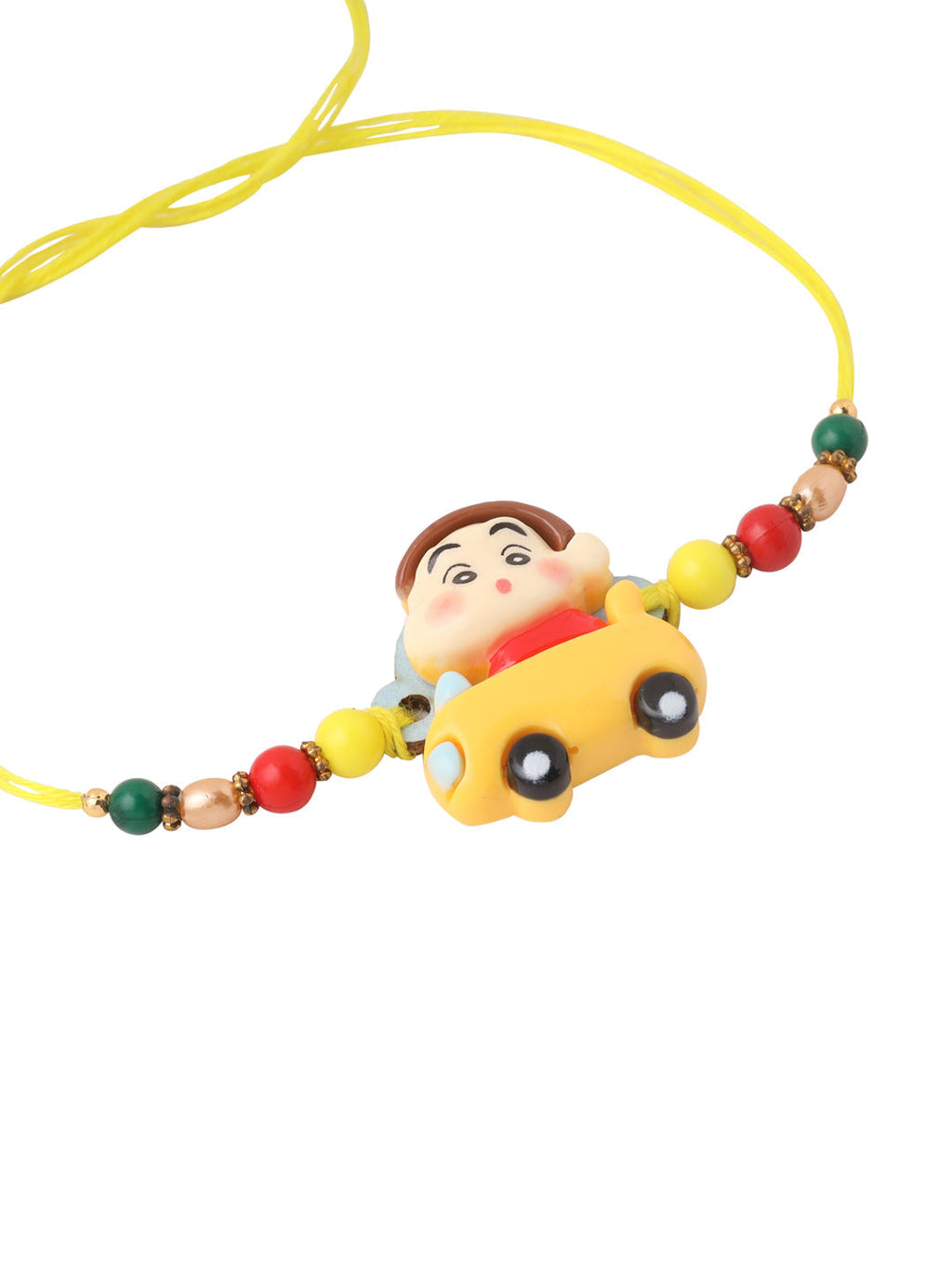 NVR Kids Yellow Cartoon Artificial Beads Rakhi, Combo for Rakshabandhan