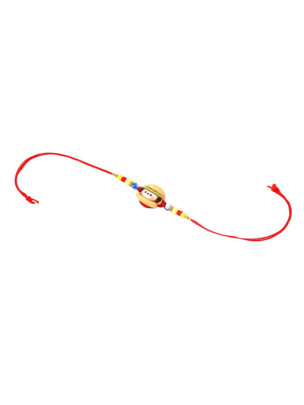 NVR Kids Cartoon Character Multicolor Artificial Beads Rakhi with Roli Chawal Chandan & Mishri