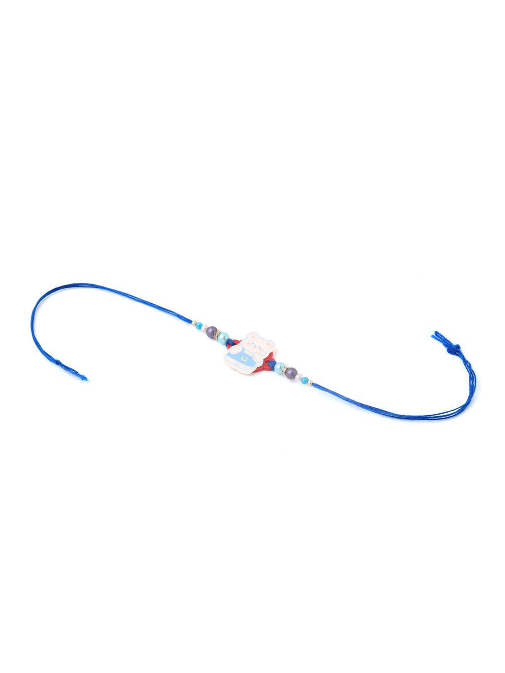 NVR Kids Teddy Blue Artificial Beads Thread Rakhi, Combo for Rakshabandhan
