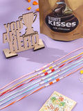 NVR Men Set of 6 Multicolor Pearls Thread Rakhi Combo, Rakshabandhan Combo